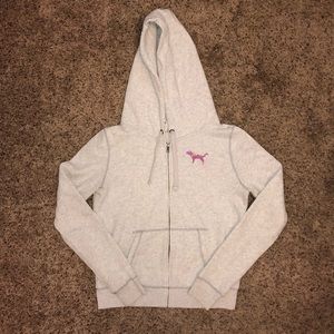 PINK sequin zip up hoodie